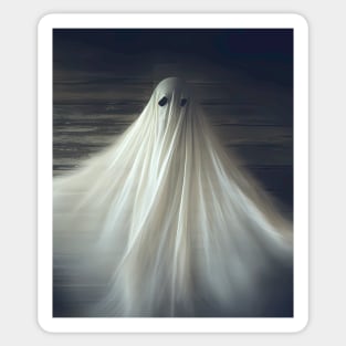 Halloween Ghosts: Haunting Spirits on a Dark Background Sticker